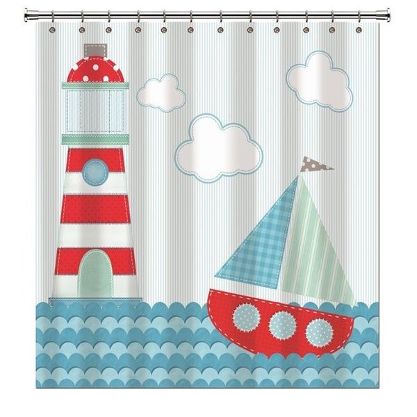 Borders Unlimited Borders Unlimited 70000 72 x 72 in. Ahoy Shower Curtain 70000